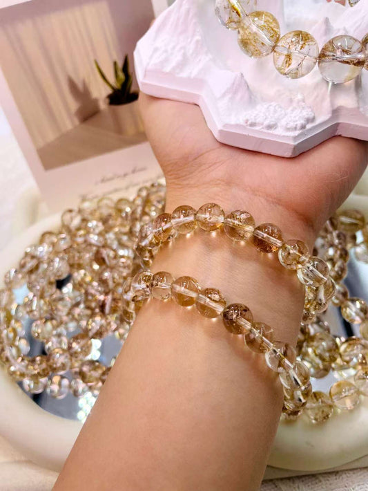 Citrine crystal bead bracelet